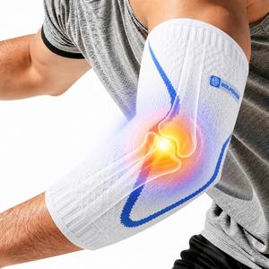 SOLOEVER Elbow Brace for Tennis Elbow & Tendonitis, Compression Sleeve with Gel Pads, 4D Knit Breathable Support for Men & Women, Elbow Pain Relief for Workouts, Lifting & Daily Use(White, XX-Large)