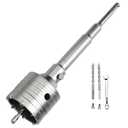 2.5 inch / 65mm Concrete Hole Saw with SDS Plus Shank Connecting Rod, 6.3mm Tungsten Carbide Tip for Concrete, Cement, Brick Wall