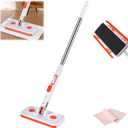 Snap Grip Mini Mop Set, Convenient Cloth Changing Mini Mop, Gap Dust Cleaner Lazy Mops with Locking Head for Multi Surface Clean, Wet & Dry Mopping and Sweeping Cleaning