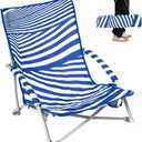#WEJOY Beach Chair with Backpack Straps, Heavy Duty Backpack Beach Chairs for Adults with Cup Holder, High Back Lightweight Portable Chair for Camping Sand Lawn, Support to 300lbs, Blue