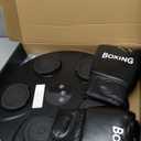 Music Boxing Machine, Interactive Punching Trainer with Boxing Gloves, Large Size Wall Mounted Electronic Boxing Target for Adult Kids, 9 Modes & 9 Speeds (Black)