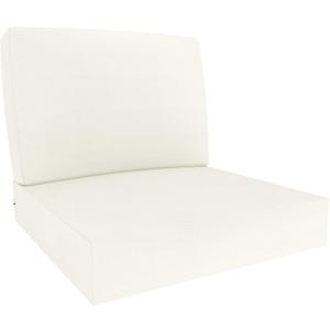 Covers & All Sunbrella Outdoor Deep Seat Cushion Set, 25" x 25.5" Deep Seat & Back Cushions, 5" Thick Foam Patio Cushions with Water-Repllent & UV Fade Resistant Covers, Patio Furniture Chair Cushions (Natural)