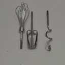 homicozy 3-Piece Stainless Steel Hand Mixer Attachment Set - Whisk, Dough Hook, Egg Beater for Drills - Dishwasher Safe, 7.5 Inch (Drill Not Included)