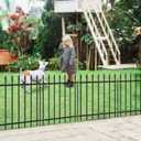 FOREHOGAR Decorative Metal Garden Fence 24 in H x 16 ft L,8 Panels + 9 Stakes Border Fence Panels Animal Barrier for Dogs, No Dig Garden Fencing for Yard Patio Flower Bed Lawn Outdoor,Black