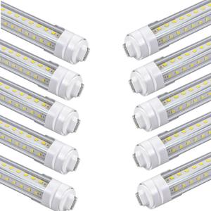 T8 LED Bulb 5ft,45W 4500lm,6500K LED Tube Lights,R17d Base,57.8 inches End to End,F60T12 CW Fluorescent Light Bulbs T12 LED Replacement, Ballast Bypass,Dual-Ended Power,Shop,Sign,Pack of 10