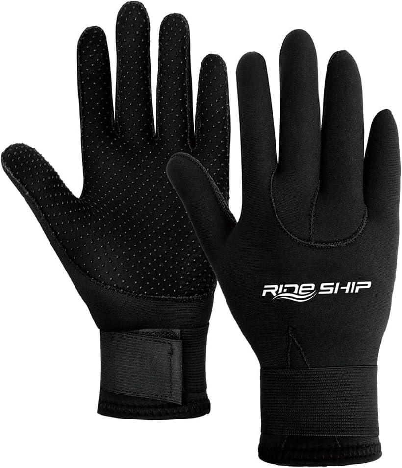 Neoprene Gloves Scuba Diving Gloves Wetsuit Dive Gloves for Men Women Kids, 3MM 5MM Flexible Anti Slip Thermal Five Finger Surfing Glove for Spearfishing Paddling Kayaking Swimming (Medium)
