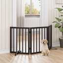 Dog Gates for Doorways Stair House Freestanding Pet Gates for Dogs Wooden Dog Gate with Support Feet Indoor Fence