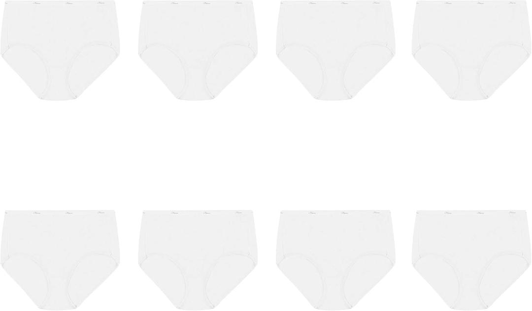 Hanes Women's Hanes 6-Pack Core Cotton Brief Panty White (Bonus +2) (5)