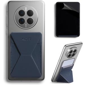 MOFT Phone Stand, Adhesive Card Holder Fits 2-3 Cards, Slim & Portable Phone Wallet, 2 Viewing Angles, RFID Blocking, Compatible with iPhone, Galaxy and Most Smartphones-Deep Blue