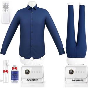Airoflux Automatic Ironing Machine, Portable Hands-Free Wrinkle Remover with Remote Control for Shirts & Pants, Gentle on All Fabrics, Ironing Machine Perfect for Apartments, Travel and Small Spaces