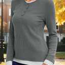 Gardenwed Sweater for Women Long Sleeve Shirts Tunic Tops Women Loose Fit Sweaters Trendy 2025 (Gray, S)