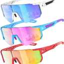 Kids Sunglasses Youth Baseball Softball Sunglasses for Girls Boys Age 4-14 UV Protection Sports Kids 3 Pack