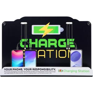 Wall Mount Charging Station with 8 Ports Phone Charger with Type-C,Android Port | Applicable for Applicable Airport Hospitals Banks Hotel and Public Places (Black)