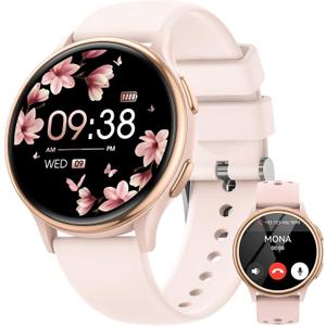 Smart Watches for Women [Gifts for Women/Calls/Answer], 1.27" Smart Watches for Android Phones＆ iPhone Compatible, 24/7 Fitness Watches for Women with Heart Rate/Sleep Monitor/Steps Monitor/Pedometer Pink