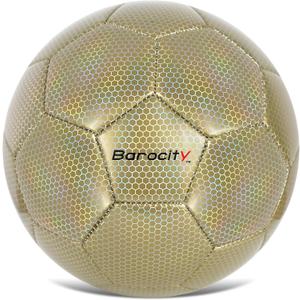 Soccer Ball - Premium Boy and Girl Official Match Ball with Cool Reflective Iridescent Rainbow Hex Pattern, Durable, Indoor, Outdoor, Training, Practice, Playtime and Games (Size 5, Gold)
