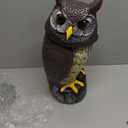 Large Solar Owl with Motion Detector, Flashing Eyes, Spinning Head, Realistic Hooting and Silent Mode, Garden Owl, Outdoor Statue, Decoration for Home, Garden, Patio and Fence