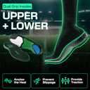 LUX Dual Grip Sports Insoles with GripArray - Easily Trimmed to Fit Any Foot Shape - Shock Absorbing Athletic Performance Sport Insoles - Shoe Inserts for Women & Men's Soccer, Running, Basketball (High M (Men 8-9.5 / WM 9.5-11))
