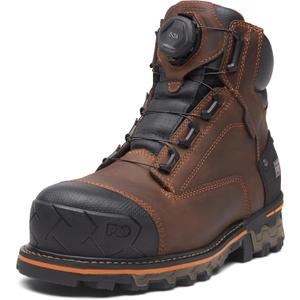 Timberland PRO Men's Boondock BOA 6 Inch Composite Safety Toe Waterproof Puncture Resistant Industrial Work Boot, Mocha Brown, 8M