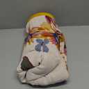 Boho Throw Blanket, 100% Organic Cotton Ultra Soft 50" x 60" Throw for Couch and Bed - Skin-Friendly Embroidery Cozy All Season Rustic Floral Decor Chair Blanket -Beige (A-flower-butterfly)