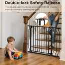 29-43" Baby Gate for Stairs, Baby Safety Essentials, Auto Close Gate for Doorways, Easy Install Pressure Mounted Dog Gate Indoor, Pet Gates for Dogs, Black