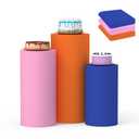 Cylinder Covers Set of 3, Cylinder Stand Covers for Parties,Round Pedestal Stand Covers for Cylinder Stands for Wedding Party Birthday Display(Cylinder Stands Not Included) (Dark Blue Deep Pink Orange, L+XL+XXL)