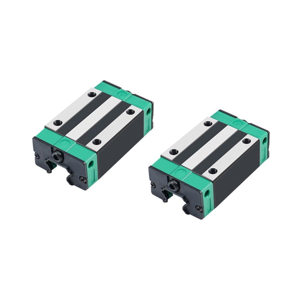 LD-Teemm HGH15CA Linear Slider Bearing, 2pcs HGH15CA Square All-Metal high-Temperature Resistant Bearing Slider Block, for HG15 High Assembly CNC Linear Guide Kits.