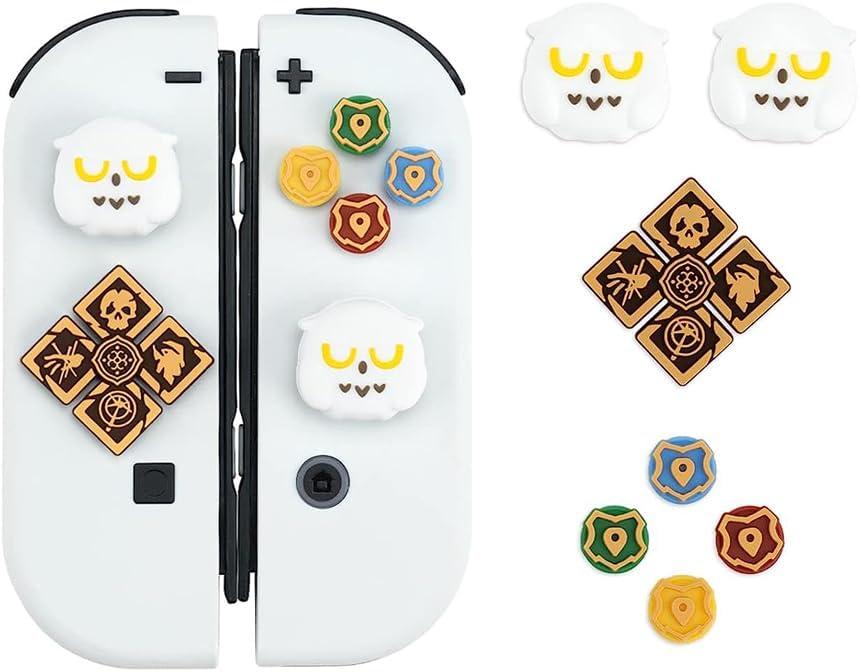 PERFECTSIGHT Switch Silicone Joy Con Thumb Grip Button Caps, Joystick Cover Compatible with Nintendo Switch/OLED/Switch Lite,4PCS (Owl)