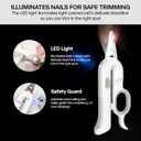 PAKEWAY Dog Nail Clippers with LED Light - Pet Nail Trimmer and File for Small/Medium Dogs, Puppies, Cats, and Rabbits (Grey)