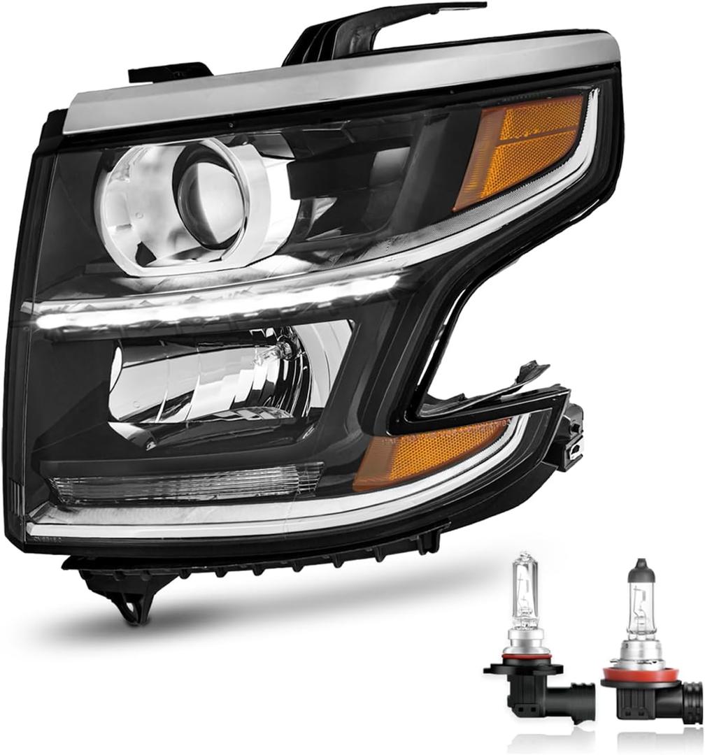 Headlights LED DRL Projector for 2015-2020 Chevy Tahoe/Suburban, 2016-2019 Chevy Suburban 3500HD Headlamp Replacement Single Driver Side
