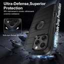for iPhone 16 Pro Max Case with Screen Protector,Heavy Duty 3-Layer Military Grade Drop Protection Cases,Full Body Shock-Absorbing Dust Proof Rugged Bumper Phone Cover for Apple 16 Pro Max (Black)