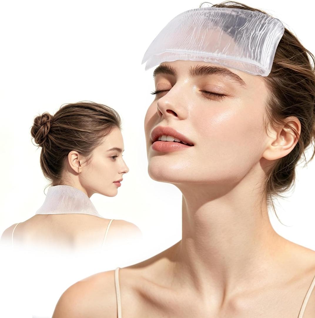 High-Efficiency Solid Cooling Gel, Reusable Ice Pack, Flexible Cold Compress, Leak-Proof, Pain Relief, for Head, Face, Neck, Knee, Shoulder...(220g, 15.7 x 2.6)