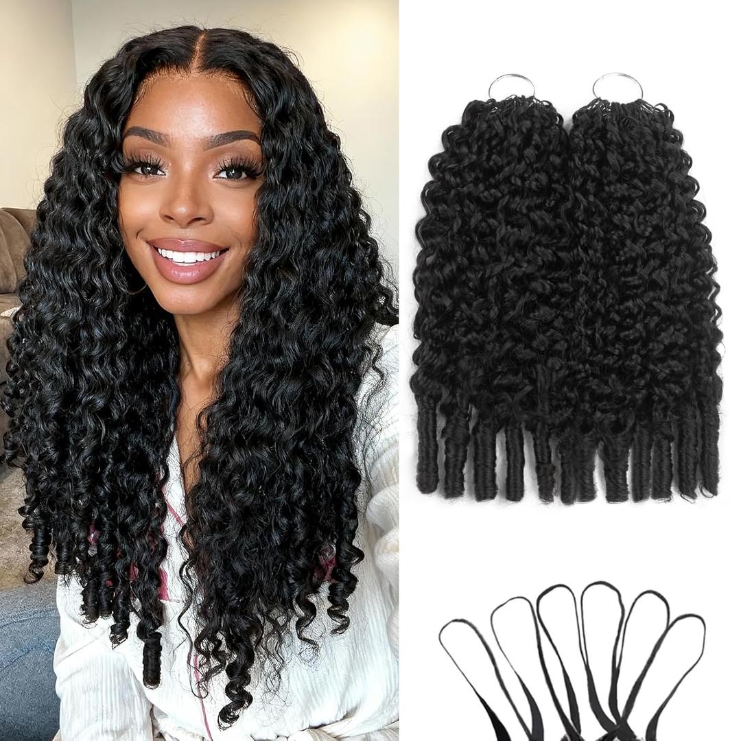 Human Crochet Hair Burmese Curly 18 Inch 120g Human Feather-Line Invisible Pre Separated Knotless Crochet Hair For Black Women 3c4a Braiding Twist Hair Extensions Afro Kinky Curly 100 Strands (1B#)