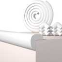 Baby Proof Edge Corner Protector, 6.56FT 0.47''Th L-Shape Furniture Corner & Edge Safety Bumpers with 6 Corners, Pre-Taped, Soft NBR Rubber Foam Desk Edge Cushion Wall Corner ProtectorWhite-gray