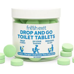 Toilet Deodorizer Tablets  Drop One In and Go  60 Count Citrus Scent  Odor Elimination for Bathroom  Replaces Toilet Spray  Long Lasting  Fresh Bowl Freshener