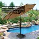 Patio Umbrella Base Heavy Duty with Wheels, Max 100lb Fillable Umbrella Stand Mobile Square Market Stand, Windproof Outdoor Umbrella Holder for Deck, Poolside, Lawn, Fits Muti Sized Umbrellas