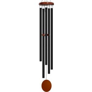 Wind Chimes for Outside Deep Tone, 60 inch 5 Heavy Duty Tubes Aluminium Metal Extra Large Wind Chimes Outdoor, Decoration for Garden, Patio, Yard, Gift for Mother's Day, Birthday (Black)