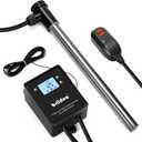 Briidea 1500W Titanium Hot Tub Immersion Heater, Portable Submersible Water Heater with Anti-Corrosion Sensor & Thermostat, Fast Liquid Heating