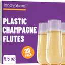 INNOVATIONS 20-Pack Stemless Plastic Champagne Flutes | 9.5 oz Clear Disposable Champagne Glasses, Shatterproof PET Drinkware for Weddings, Parties, Catering & Events  by Maryland Plastics