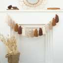 DCJHFJ Boho Tassel Garland Terracotta Rainbow Western Banner Tassels Wall Hanging for Dorm Room Classroom Nursery Kids Bedroom Decor (Brown)