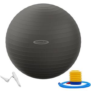 Fitvids Anti-Burst Slip Resistant Exercise Ball with Quick Pump – 2 – 31-34in (78-85cm), XXL – Gray