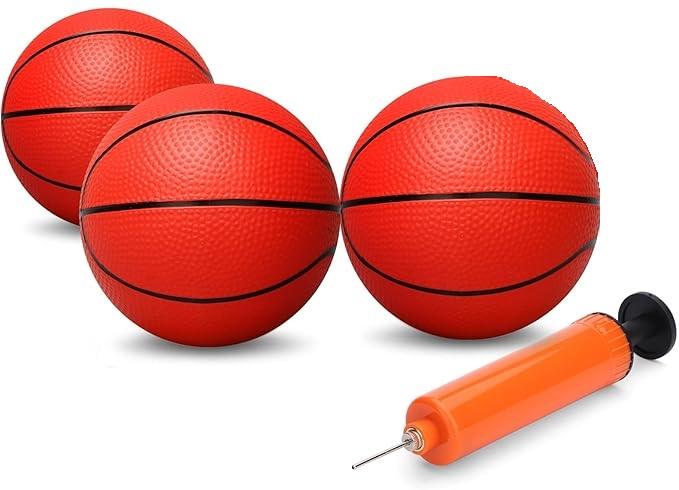 Dilabnba 8" Mini Rubber Replacement Basketballs for Basketball Hoop/Pool, Toddler Soft Beach Bouncy Ball Sports Party Game for Kids Adults, Junior Balls Indoor & Outdoor Arcades & Games (3PCS) (Red)