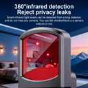 Hidden Camera Detector, AI Anti Spy Bug Detector with RF Signal Scanner, WiFi Finder, GPS Tracker Detector, Listening Device Finder, 6-in-1 Portable for Travel Hotel Bathroom Car Office (Black)