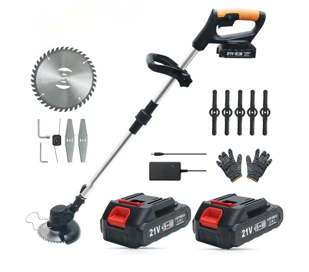 Electric weed wacker cordless eater battery powder, 21 V Lightweight Stringless Grass Trimmer