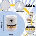 4 Pack Christian Sports Sweat Wristbands with Scripture & Cross for Men Women Gym Football Basketball Baseball (White)