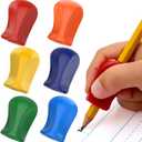 The Pencil Grip Original Pencil Grippers 6 Pcs, Improves Kids Handwriting, Ergonomic Pen Holder for Righties & Lefties, Ideal for Kids, Toddlers, Adults, Writing Tool with Finger Cushion (Multicolor)