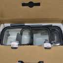 5-Pack Borosilicate Glass Containers with Tempered Lids, 35.2oz/4.4 Cup Airtight Meal Prep Set, Microwave/Freezer Safe (Gray)