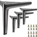 6 Inch Gun Black Metal Furniture Legs Heavy Duty Triangle Furniture Feet DIY Modern Replacement Legs for Cabinet Sofa Couch Chair-Set of 4