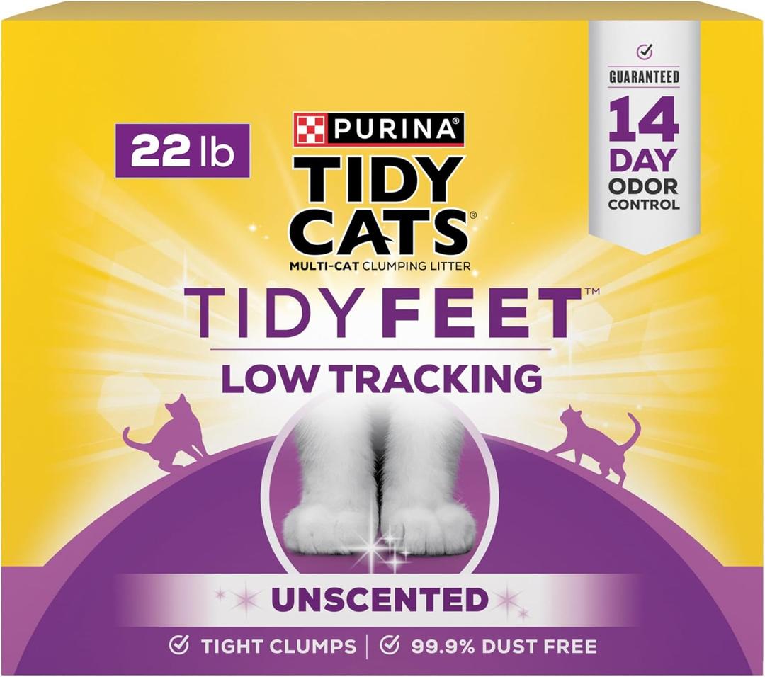 Purina Tidy Cats Tidy Feet Clumping Low Tracking Cat Litter with Odor Control  Unscented - 22 lb. Box
