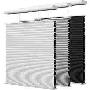 Top Down Bottom Up Cellular Shades, Cordless Blackout TDBU Honeycomb Blinds with Thermal Insulated, Noise Reduction, Room Darkening Cellular Blinds for Home, Office Indoor Window, White, Custom Size