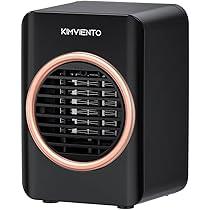 Mini Space Heater, Portable Tent Heater for Camping(Indoor Use), Fast Heating 350W With Tip-Over protection, Lightweight (1.3 LBS), Desk Electric Heaters for Office Home White (A-Black)